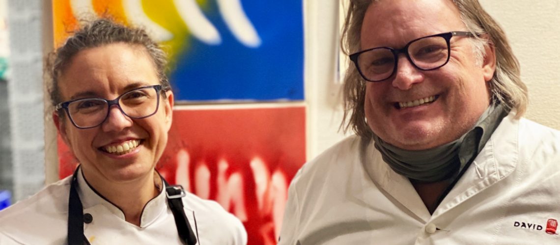 Chef Toni Charmello and Chef David Burke